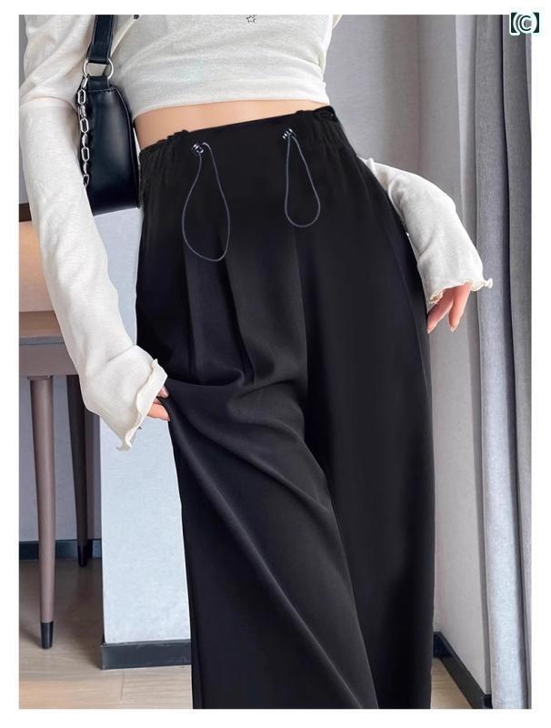 マタニティ ハイウエスト パンツ 妊婦用 ワイド レッグ パンツ 春秋 夏 薄手 ゆったり スリム ドレープ..