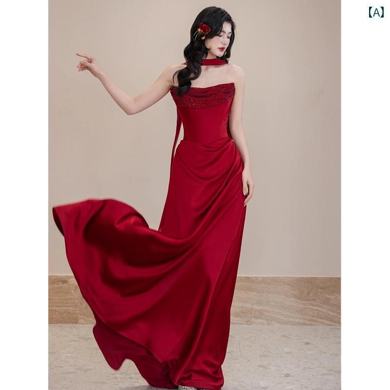 パーティードレス ロングワンピース ドレス チューブ トップ イブニングドレス レディース 2025 高級 ..