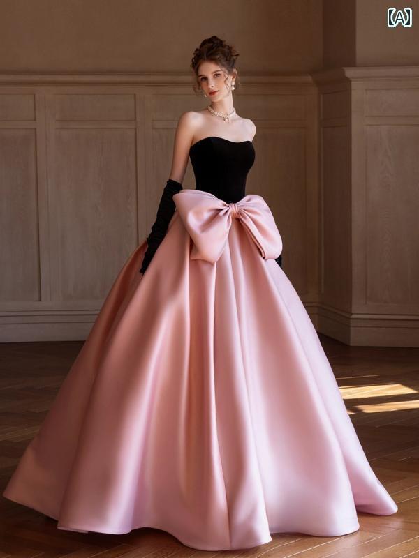 パーティードレス ロングワンピース ドレス アリスの 高級 プリンセス 成人 式 遊び心の ある 魅力的な トースト ドレス 花嫁 パーティー 芸術 検査 スカート イブニングドレス 女性