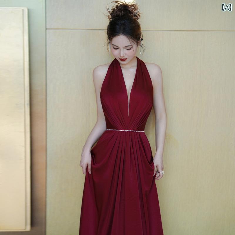 パーティードレス ドレスワンピース ロングワンピース トースト ドレス 花嫁 2025 Vネック ホスト 高級..