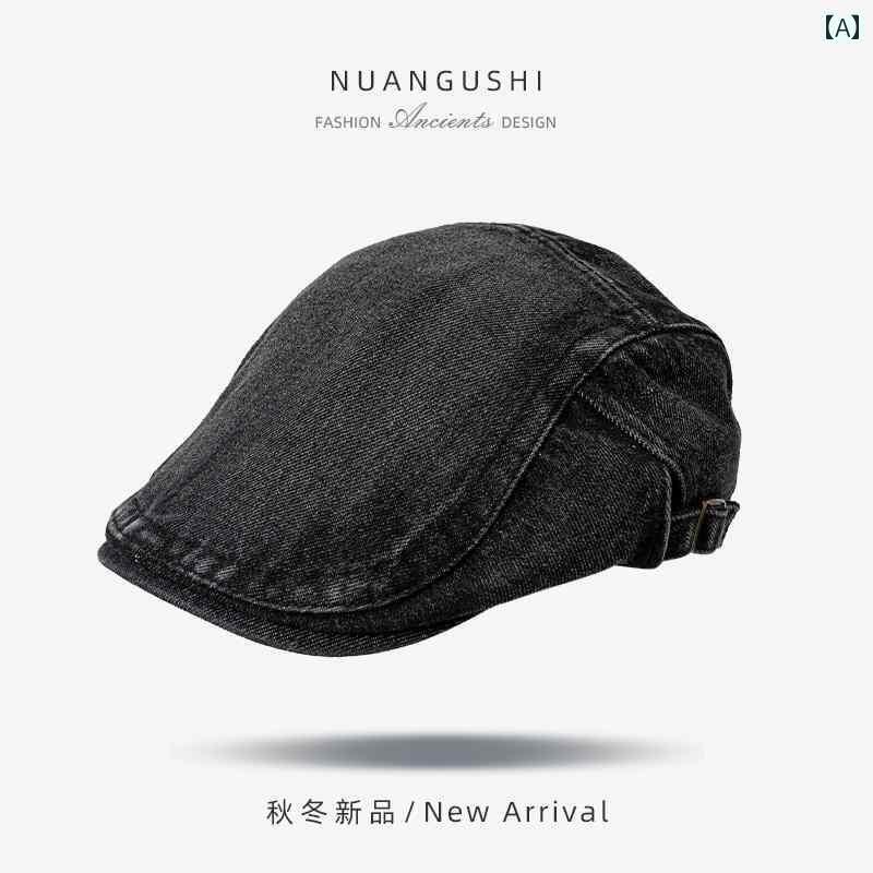 キャップ デニム ウィッシュ 加工 女性用 カウボーイハット 春秋 アメリカン レトロ アート リバース ..