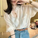 シアーシャツ レディース トップス シアー シャツ 透け感 レディース シフォン 日焼け防止 シャツ レディース 夏 薄手 カーディガンジャケット サスペンダー 付き スカート アウター クール カーディガン トップス