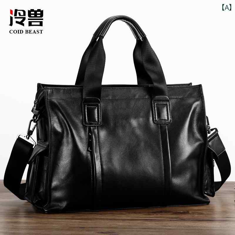 ショルダーバッグ ショルダー ビジネスバッグ リュック 斜め掛け Lengshou 革 メンズバッグ ビジネス ..