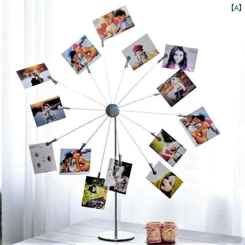 フォトスタンド フォトフレーム 写真立て ポスト カード ディスプレイ スタンド ヨーロピアン 金属製 ..