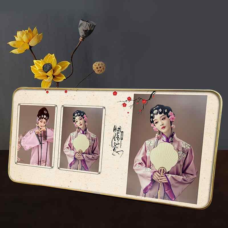 フォトスタンド フォトフレーム 写真立て レトロ チャイナ風 中国 長方形の 一枚の テーブル シンプル..