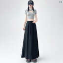 スカート Aライン ひざ丈 ロング マキシ スカート Aライン ひざ丈 ロング マキシ 春夏 女性用 ミドル 丈 もち米 スカート。 伸縮性の ある ハイウエストと バックスリット。 A 字型の 股下 カバーの ホット ガール カジュアル ビッグ スイ