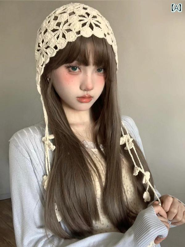 バケットハット 帽子 編み込み ボヘミアン 手編みの 花の タッセル 包 頭 帽子 民族 風 フック 花 雲南..