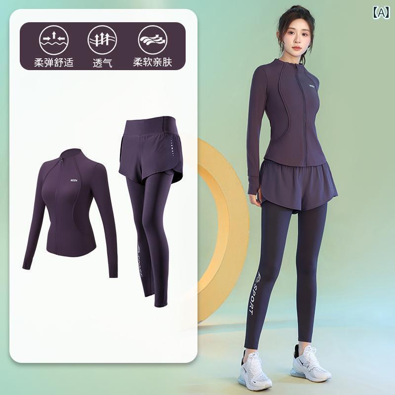 ヨガウェア トップス レディース デカトロン 春秋 フィットネス 服 長袖 女性 アウトドア プロ モーニング ランニング 速乾 エアロビクス スポーツ スーツ スタイル プル