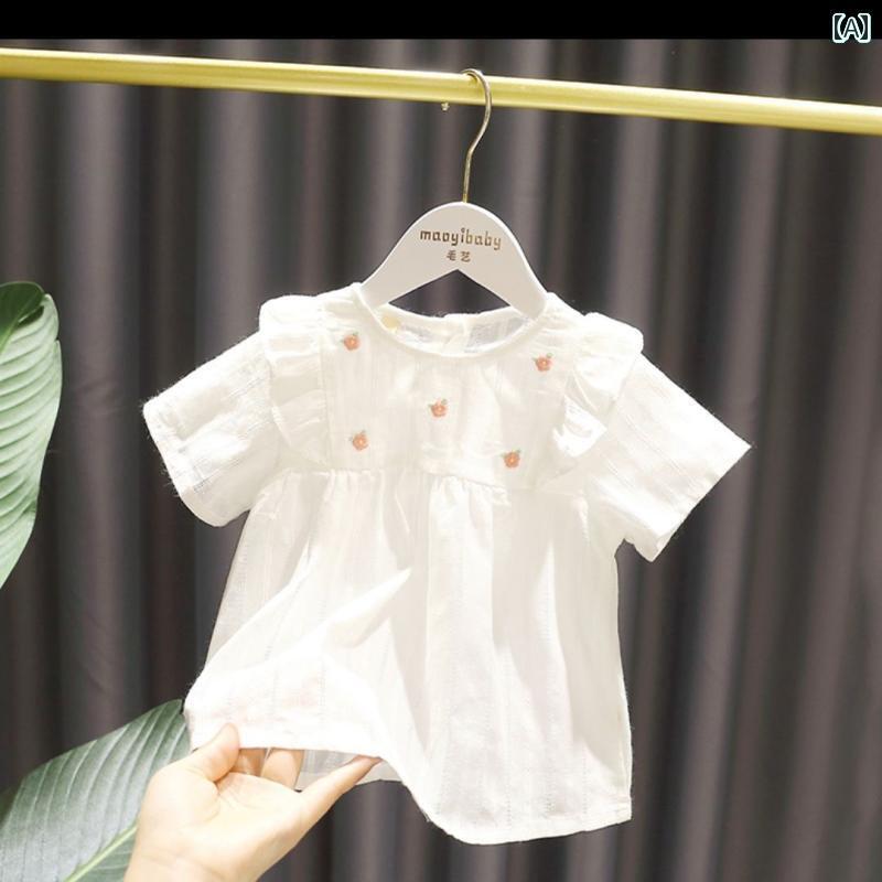 Tシャツ キッズ 半袖 幼児と 子供の 綿 半袖 トップス 女の子 夏服 Tシャツ 服 夏 レイヤリング シャツ..