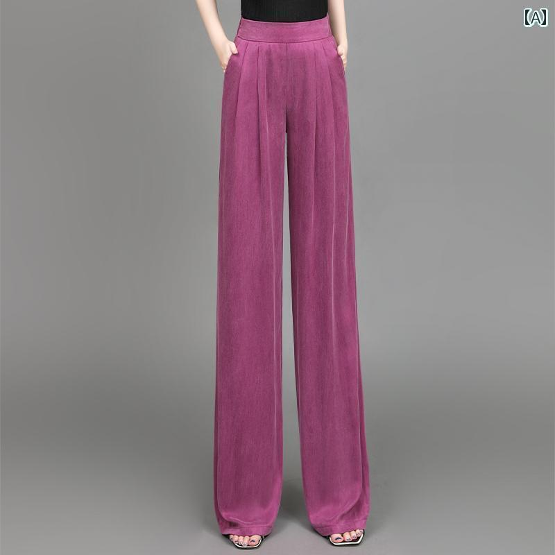 パンツ レディース ワイドパンツ 厚手 銅 アンモニア シルクサテンを 使用 した 夏に ぴったりの 涼し..