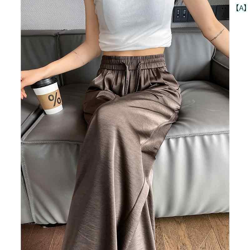 パンツ レディース ワイドパンツ 夏に 活躍 する レディース アセテート 冷感 ワイド レッグ パンツ。 ..