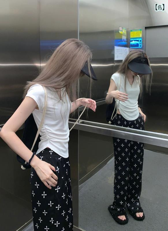 パンツ レディース ワイドパンツ 背の 高さ ロング 冷感 ワイド レッグ シフォン パンツ レディース 夏..