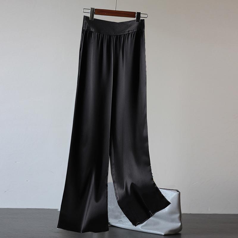 パンツ レディース ワイドパンツ 夏用の 薄手 銅 アンモニア フロア レングス ストレート パンツ トリ..