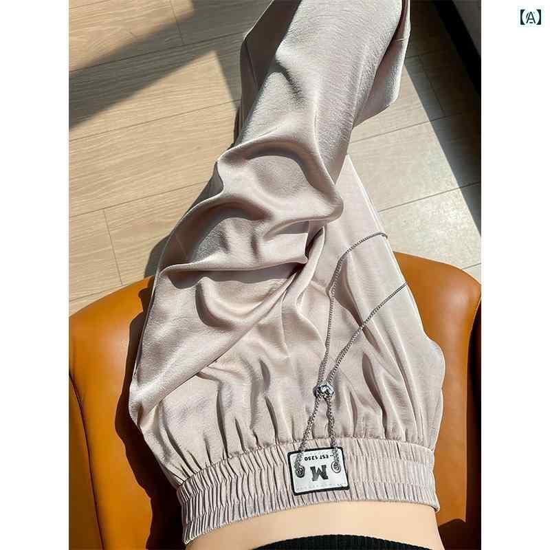 パンツ レディース ワイドパンツ 冷感 アセテート ワイド レッグ パンツ レディース 夏 薄手 サテン 日焼け防止 ストレート クール ロング 丈