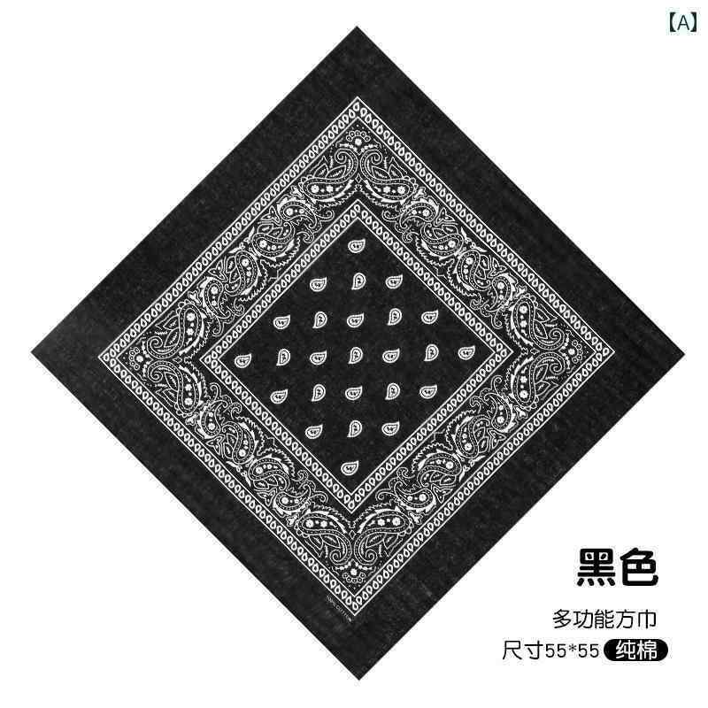 バンダナ おしゃれ レディース コットンの 大きい 正方形の スカーフ カシュー フラワー ヒップ ホップ..