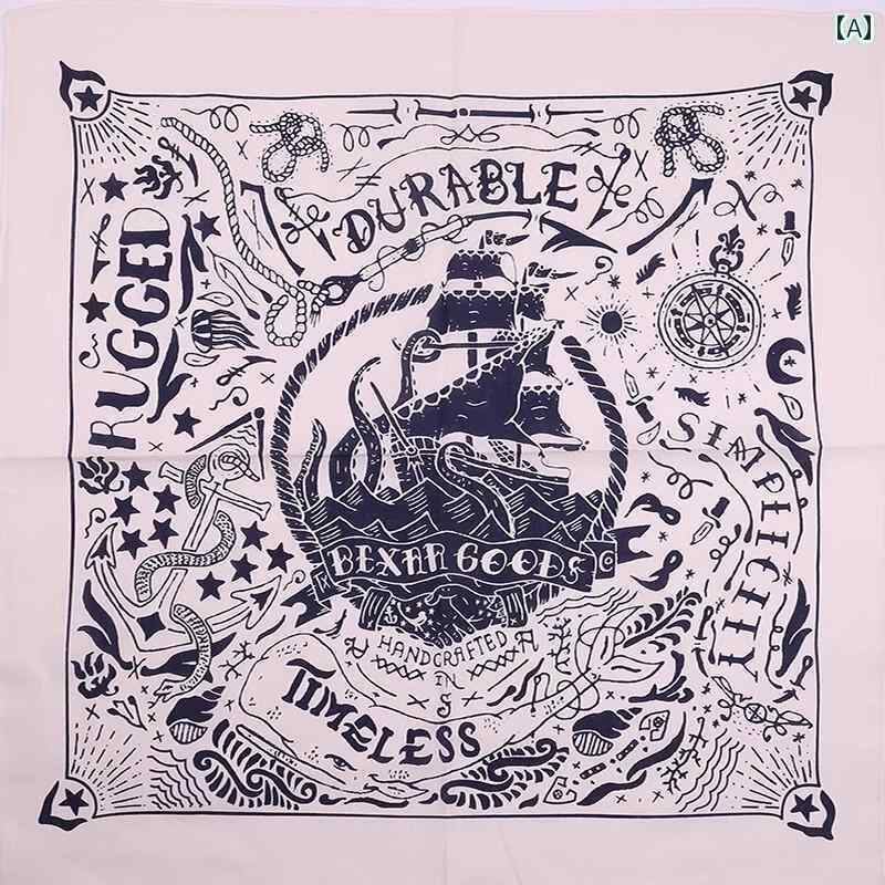 バンダナ おしゃれ レディース 大きい 海図 スクエア スカーフ バックル アクセサリー アミ カーキ ヘ..