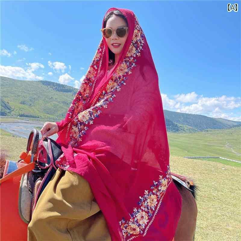 バンダナ おしゃれ レディース スカーフ レディース 夏の 砂漠 旅行 日焼け防止 ショール エスニック ..