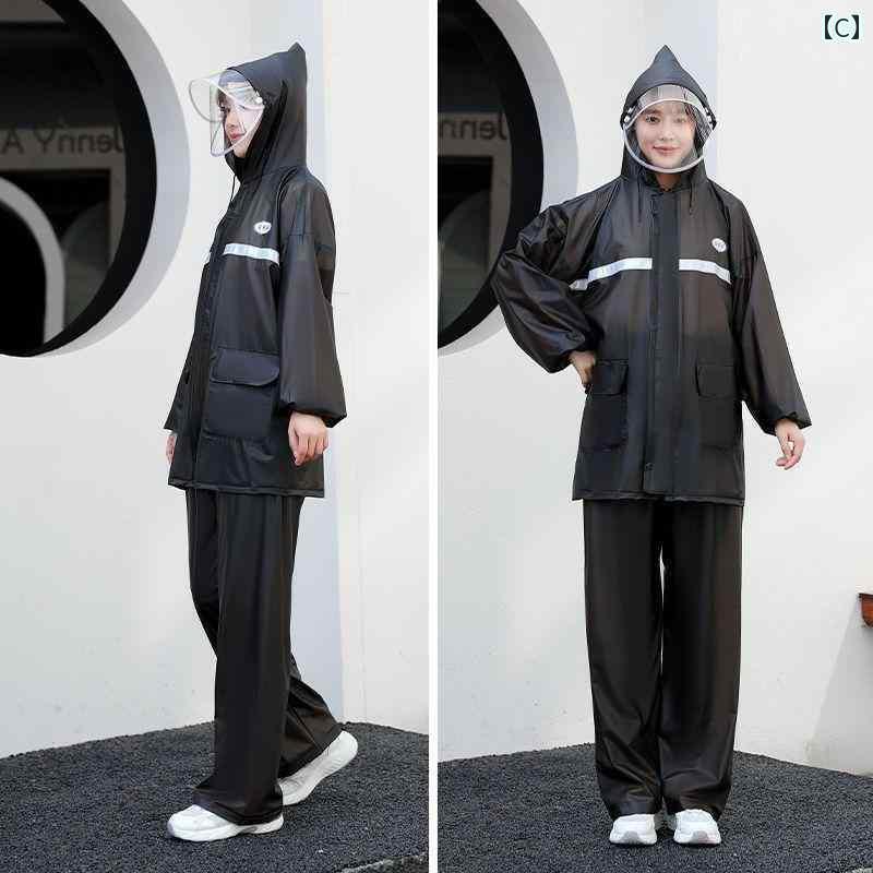 レインウェア レインコート カッパ 員 全身 防水 電気 自動車 分割 登山 ハイキング用の レディース メンズ レインコートと レインパンツ スーツ