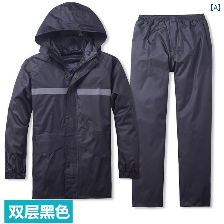 レインウェア レインコート カッパ レインコートと レインパンツ スーツ スプリット 防水 ロング 男女兼用 ワンピース レインコート 大人用 アウトドア ハイ...