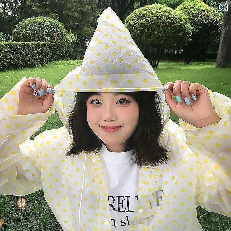 レインウェア レインコート カッパ ドットの レインコート 大人用 旅行 アウターウェア 男女兼用 厚手 アウトドア 登山 透明 ワンピース コンサート 使い捨て