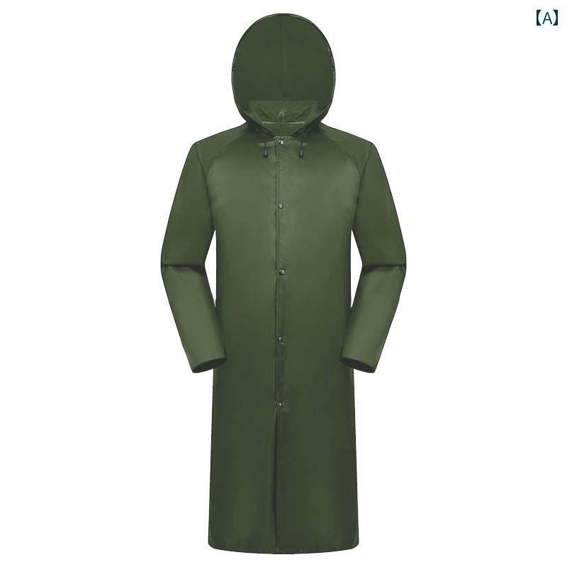 レインウェア レインコート カッパ レインコート ロング 全身 防水 特殊 大人 アウター シングル 男女兼用 ワンピース 拡大