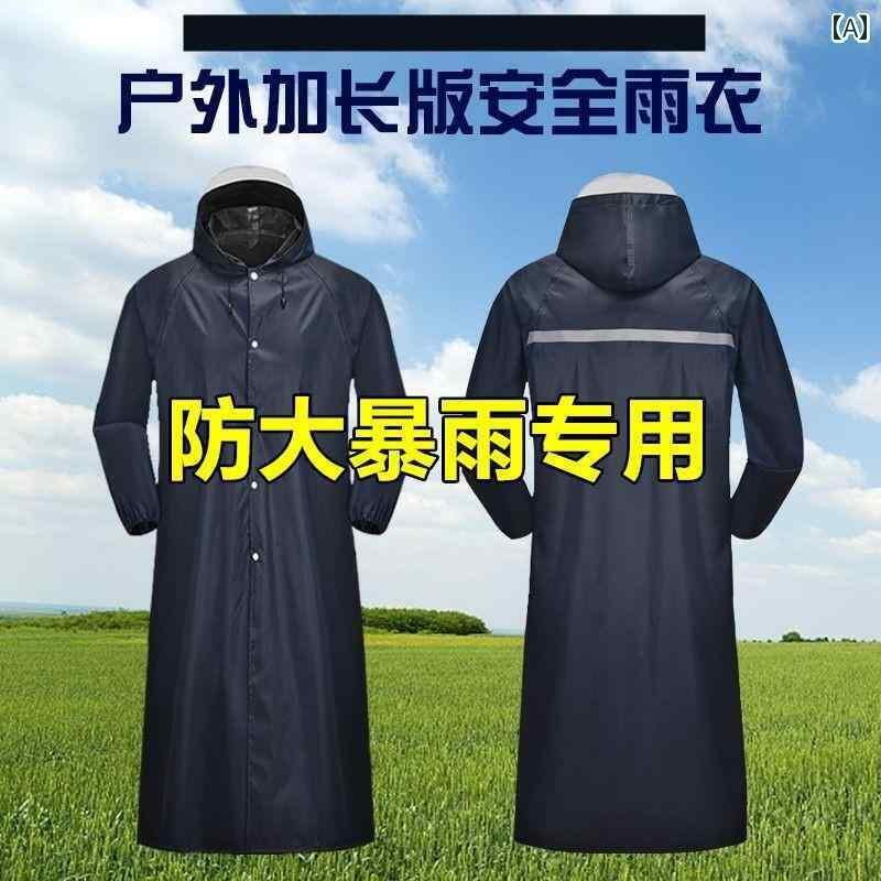 レインウェア レインコート カッパ レインコート ロング 全身 防 雨 大人 キャンバス 厚手 耐摩耗 屋外 オール イン ワン メンズ ワンピース 防水