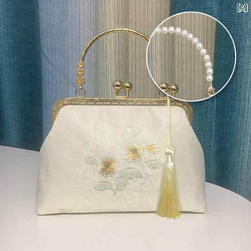 バック ハンドバック 鞄 刺繍 入り口 金 バッグ チャイナ風 斜め 掛け大容量 小型 さわやか 中国 レト..