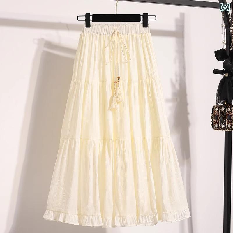 レディース スカート きれいめ 女性用 大きいサイズ ビーズ 付き 黒 スカート 2025 春 mm 洋 ナシ型 スリム aライン ミディアム 丈 ティアードスカート