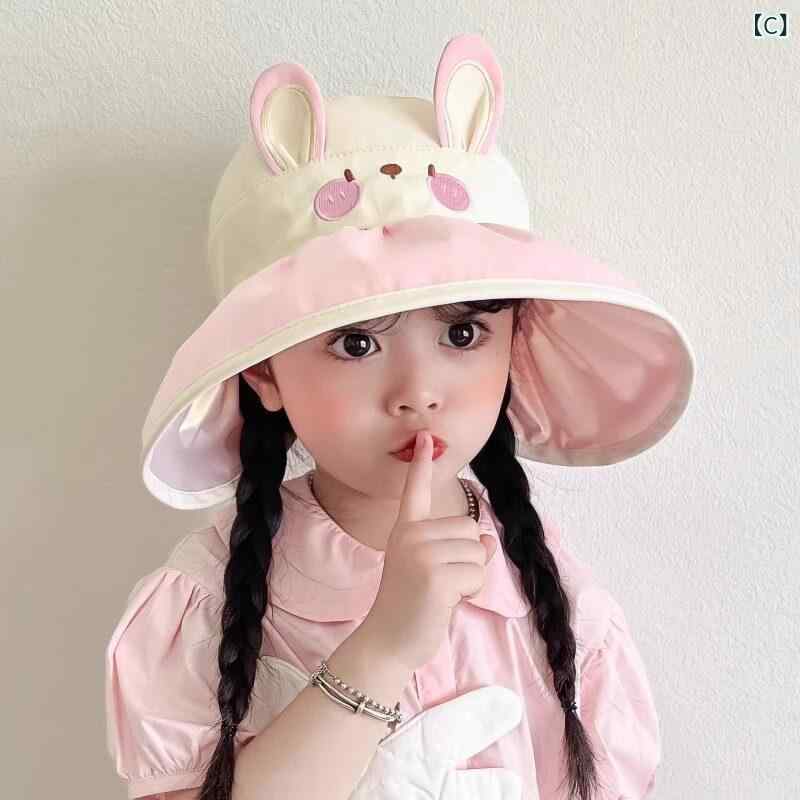 オシャレ 帽子 ハット 子供用 日よけ 帽子 つばの 大きい 夏用 女の子用 紫外線 カ...