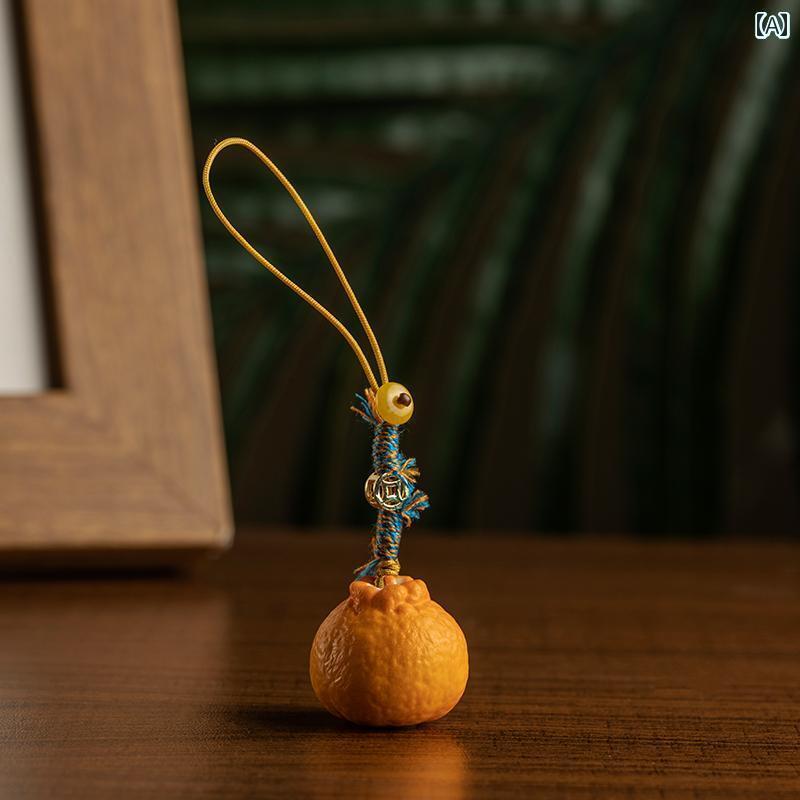 数珠 キーホルダー ストラップ 鹿の 角の 根 オレンジ色の スマートフォン チェーン ストラップ 大きい ダリ ペンダント メンズ レディースの 創造的な 車...