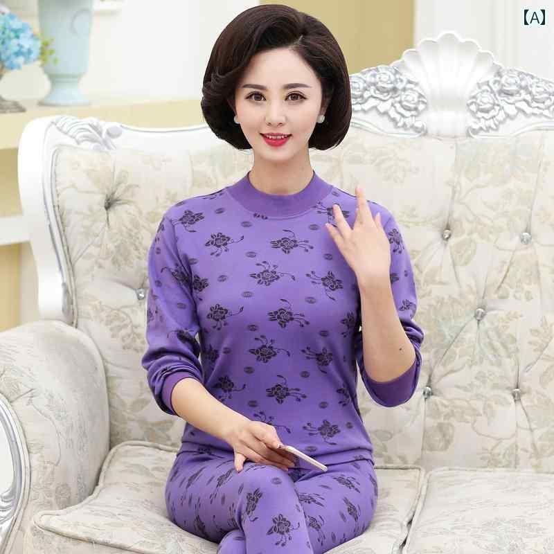 シニアファッション レディース トップス 秋服と 秋 ズボン 綿 母 保温 下着 高齢者 薄手 セーター ス..