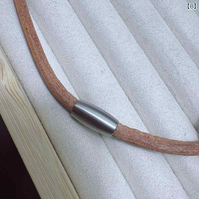 DIY 飾り リメイク 牛革 ネックレス 太 ロープ マグネット バック ルセット