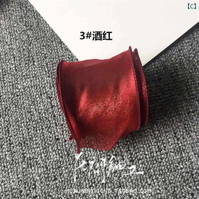 DIY 飾り リメイク マジック カラー リリー サテン フラッシュ ヤーン 46 色 韓国 糸 ウェーブ エッジ リボン お土産 DIY 素材