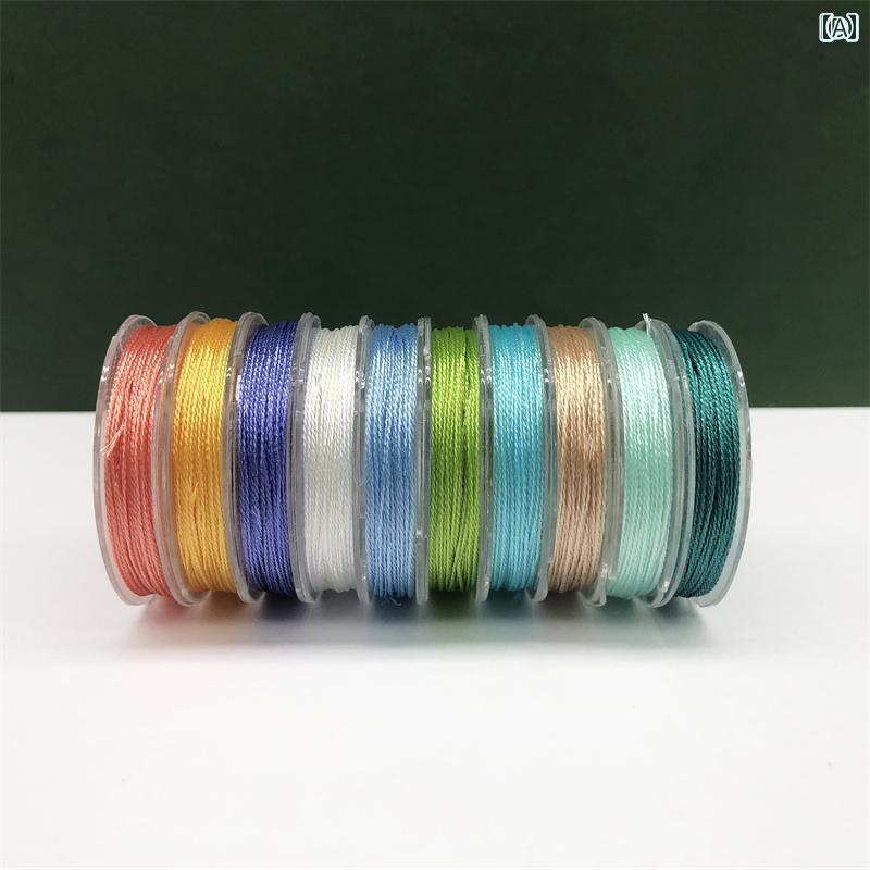 DIY リメイク カラフルな 糸 10 ロール 金糸と 銀 6本 マット シルク DIY 編み ロープタッセル 巻き 金糸