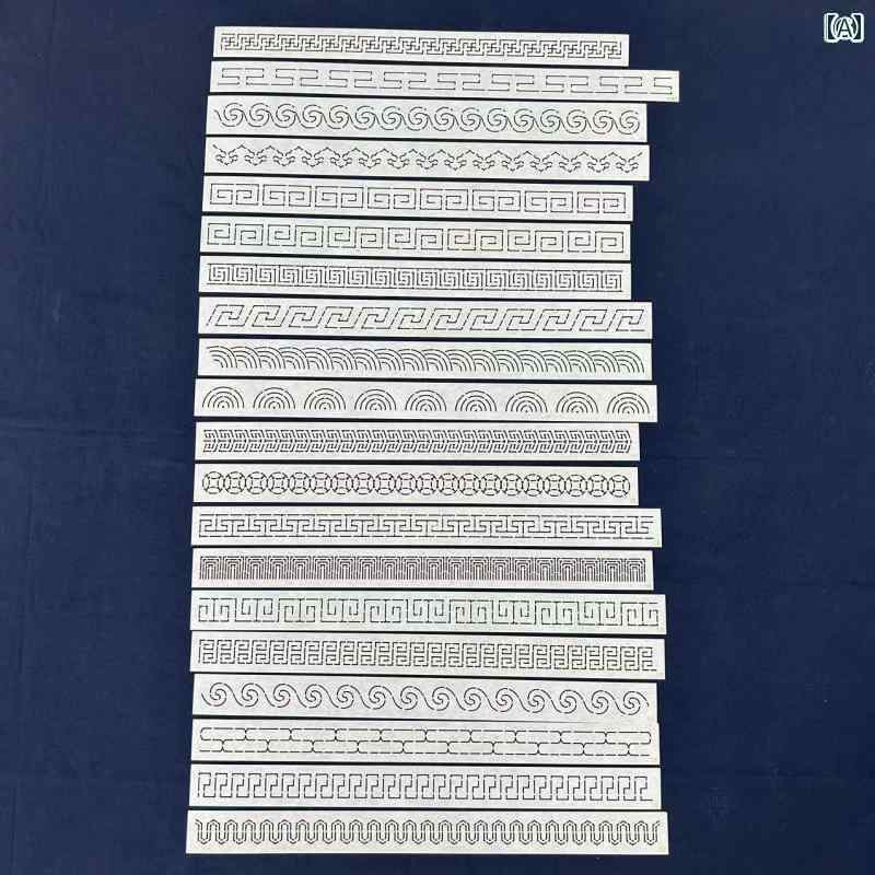 DIY リメイク 刺し 子 刺繍 テンプレート チャイナ風 長い ストリップ パターン 描画 ソフト テンプレ..