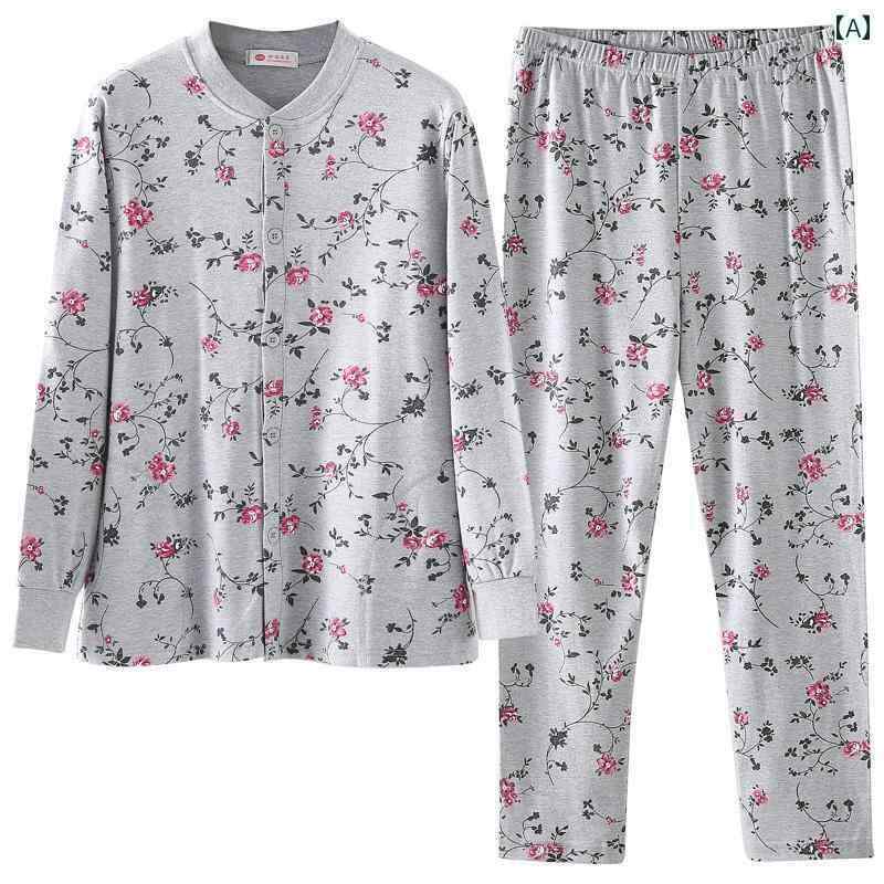 レディース トップス オシャレ レディース 秋服と ズボン スーツ 綿の 薄手 保温 下着 母親の カーディガン ボタン 付きの 大きいサイズ 綿 セーター