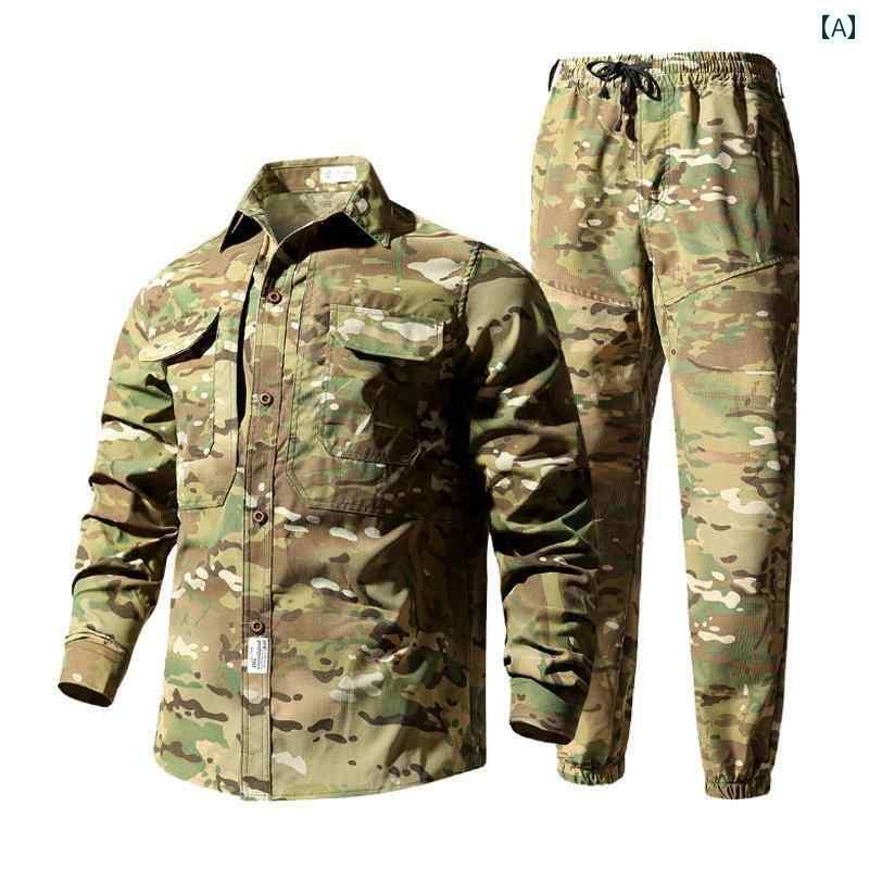 迷彩 カモ柄 パンツ 2024年 中国 迷彩 夏 用 冷感 速乾 作業着 スーツ 男女兼用 薄手 メッシュ 通気性 ..