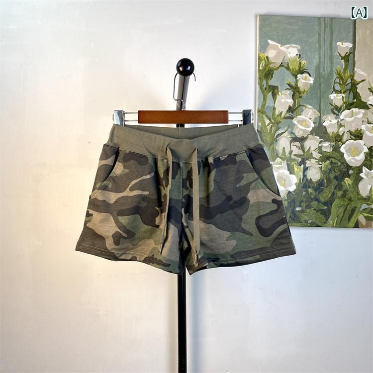 迷彩 カモ柄 パンツ 2025夏 薄手 レディース ショーツ カジュアル スポーツ ランニング パンツ 迷彩 ホット ワークウェア スタイル