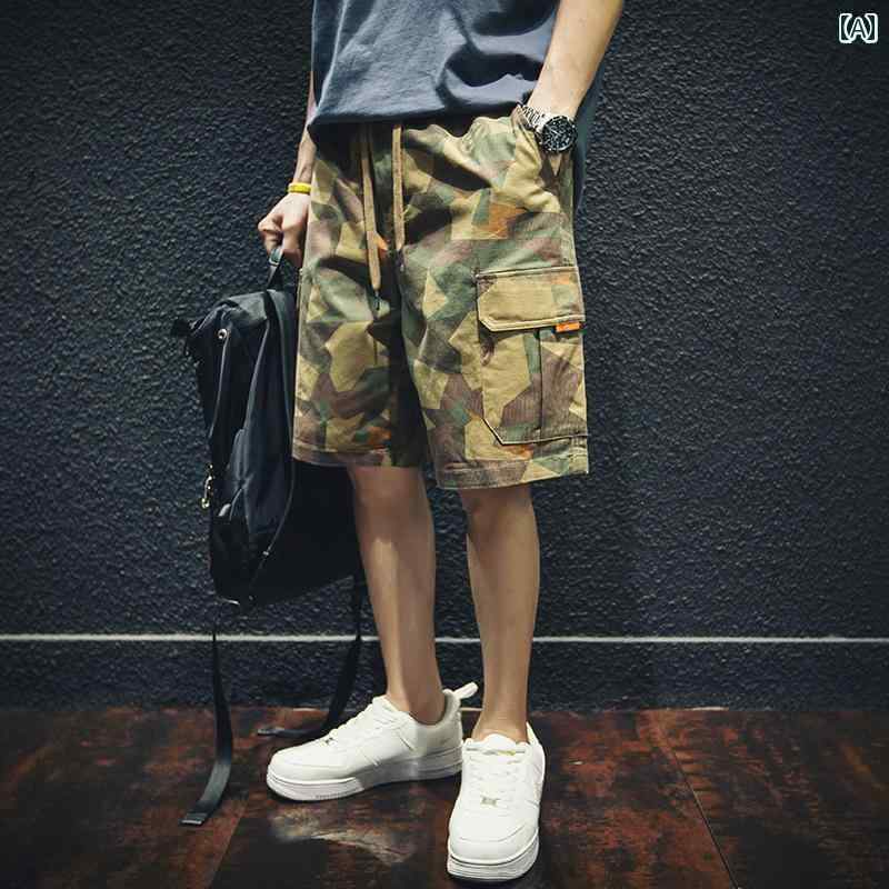 迷彩 カモ柄 パンツ 夏 薄 部 迷彩 ツーリング ショーツ メンズ イン 5 点 カジュアル パンツ 大きいサ..