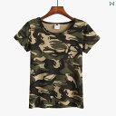 迷彩 カモ柄 パンツ 綿 迷彩 服の レディース 半袖 Tシャツ ラウンドネック トップ 夏 カジュアル スポーツ スリム 通気性 軍事 訓練 チームの 制服