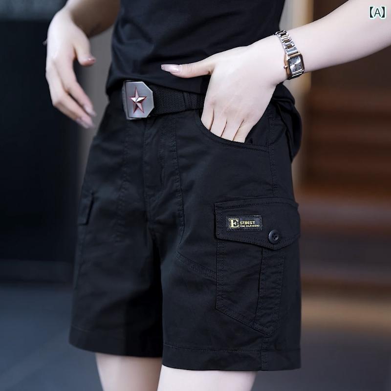 迷彩 カモ柄 ファッション 服 オーバー オール レディース ショート パンツ 夏 スリムフィット スモール マルチ ポケット カジュアル ホット 薄手 ハイウ...