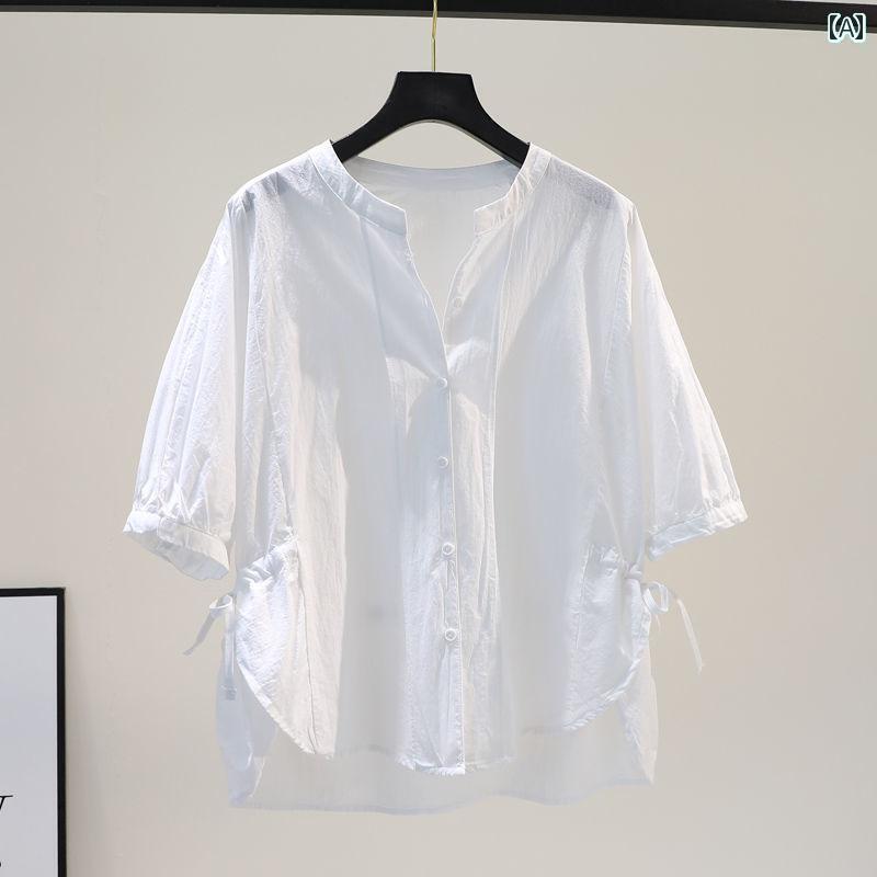 Three-Quarter - レディース トップス の 商品の ゆったり 半袖 Tシャツ レディースシャツ レディース 2025 夏の ホット スタイル 七分袖 シャツ スタイリッシュな トップス