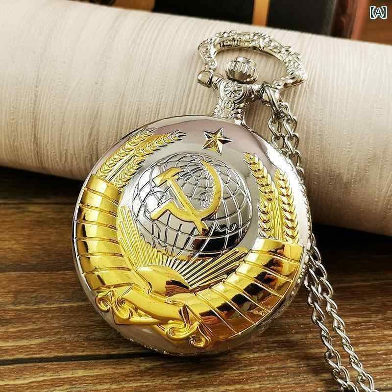 海中時計 時計 オシャレ ソ連の 懐中時計 メンズ ソ連 レトロ 電子 フリップ クォーツ 時計 高齢者 機..