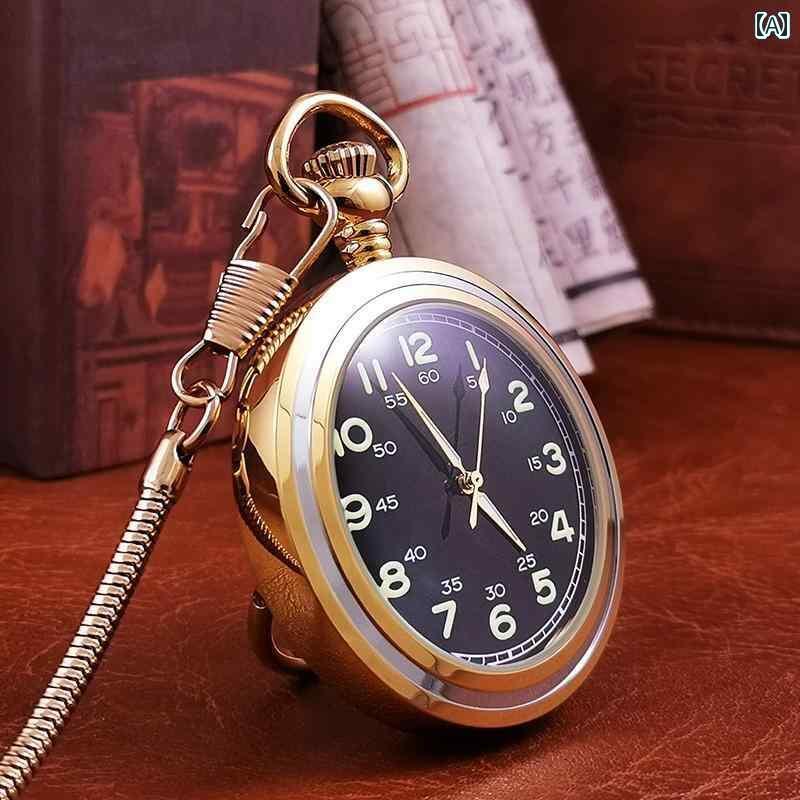 海中時計 時計 オシャレ スタンド アップ 銅 懐中時計 機械 巻き レトロ 男女兼用 試験 専用 発光大 数字