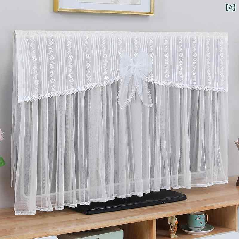 テレビカバー テレビガード オシャレ シンプル 液晶 テレビ カバー ダストカバー レース 電源 オン 55..