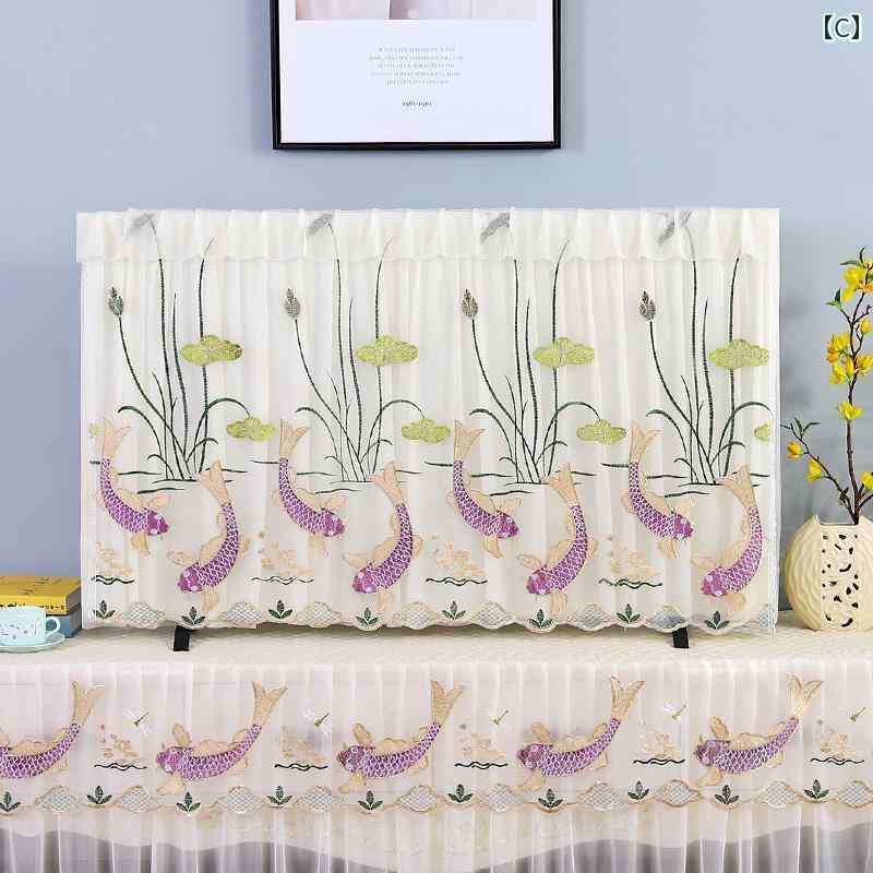 テレビカバー テレビガード オシャレ テレビの 防塵 カバー テレビキャビネット 55インチ 65 壁掛け 湾曲 布 テレビ