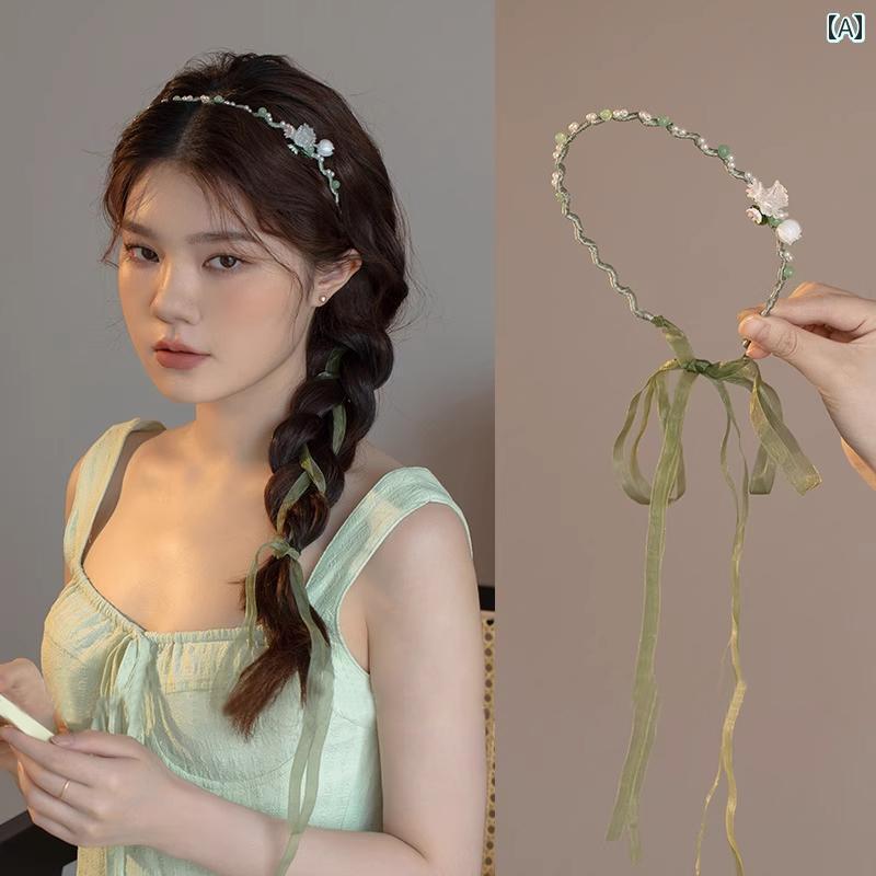 ヘアバンド ターバン レディース ヘア バンド シルクスカーフ ヘッド レディース パール ハイエンド 精..