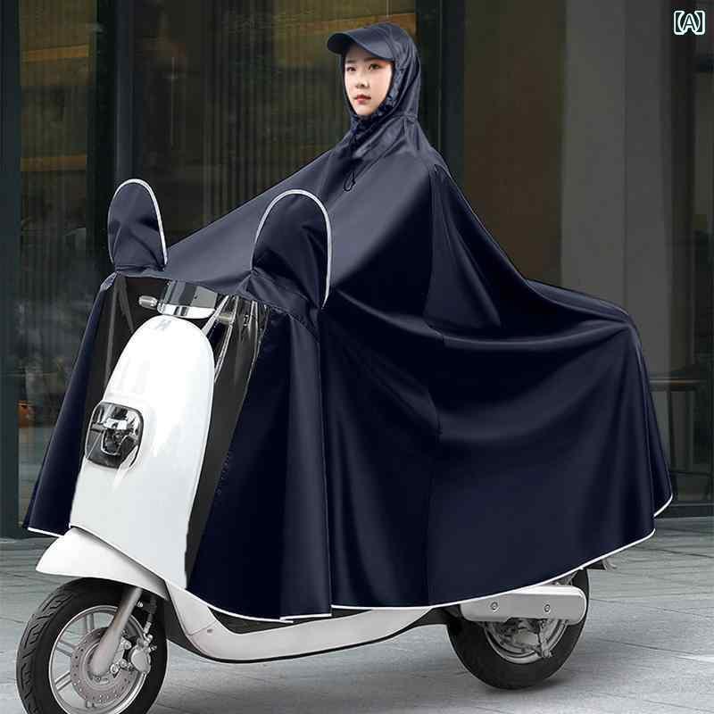 通学 通勤 リュックレインポンチョ レインコート 電気 バッテリー カー シングルと ダブル 2024年 新しく 拡大 され 厚みを 増した ロング 全身 豪雨...