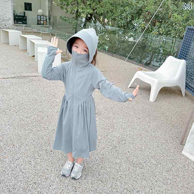 キッズ トップス パーカー 日焼け防止 ベビー 子供用 日焼け防止 服 女の子用 冷感 アウトドア つば 広..