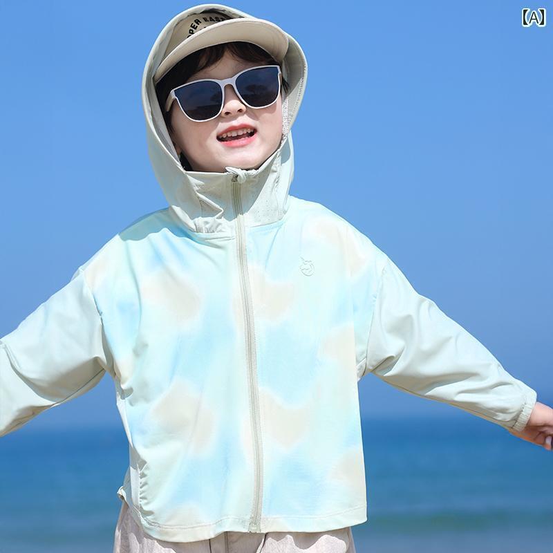 キッズ トップス パーカー 日焼け防止 子供用 日焼け防止 服 男の子 夏用 薄手 速乾 ジャケット 肌 紫..